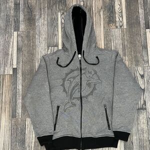🔥🔥 Vintage MIAMI DOLPHINS NFL Pro Line Zip Heavyweight Fleece Lined‎ Hoodie Sz